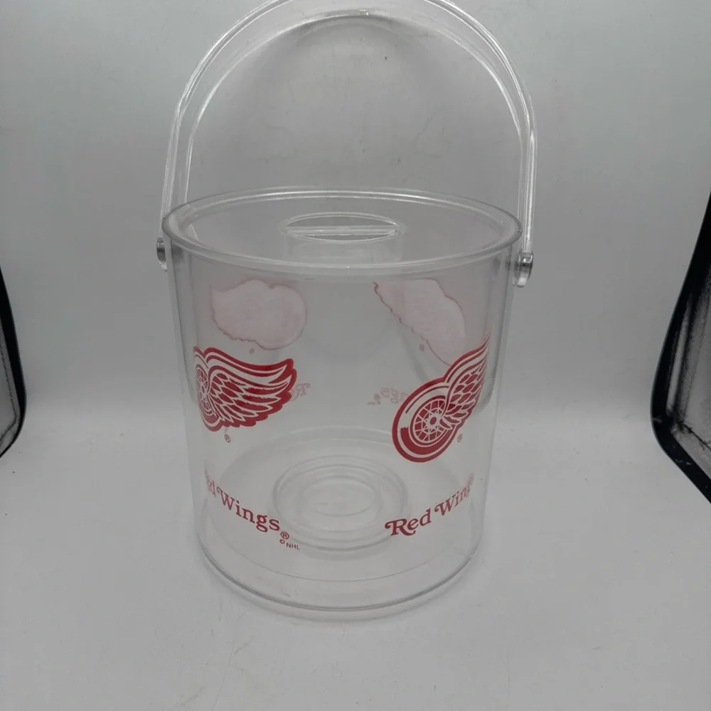 Detroit Red Wings Acrylic Plastic handled Ice Bucket NHL barware